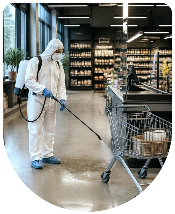 Профессиональная дезинфекция магазина и торговых зон в Дальнегорске